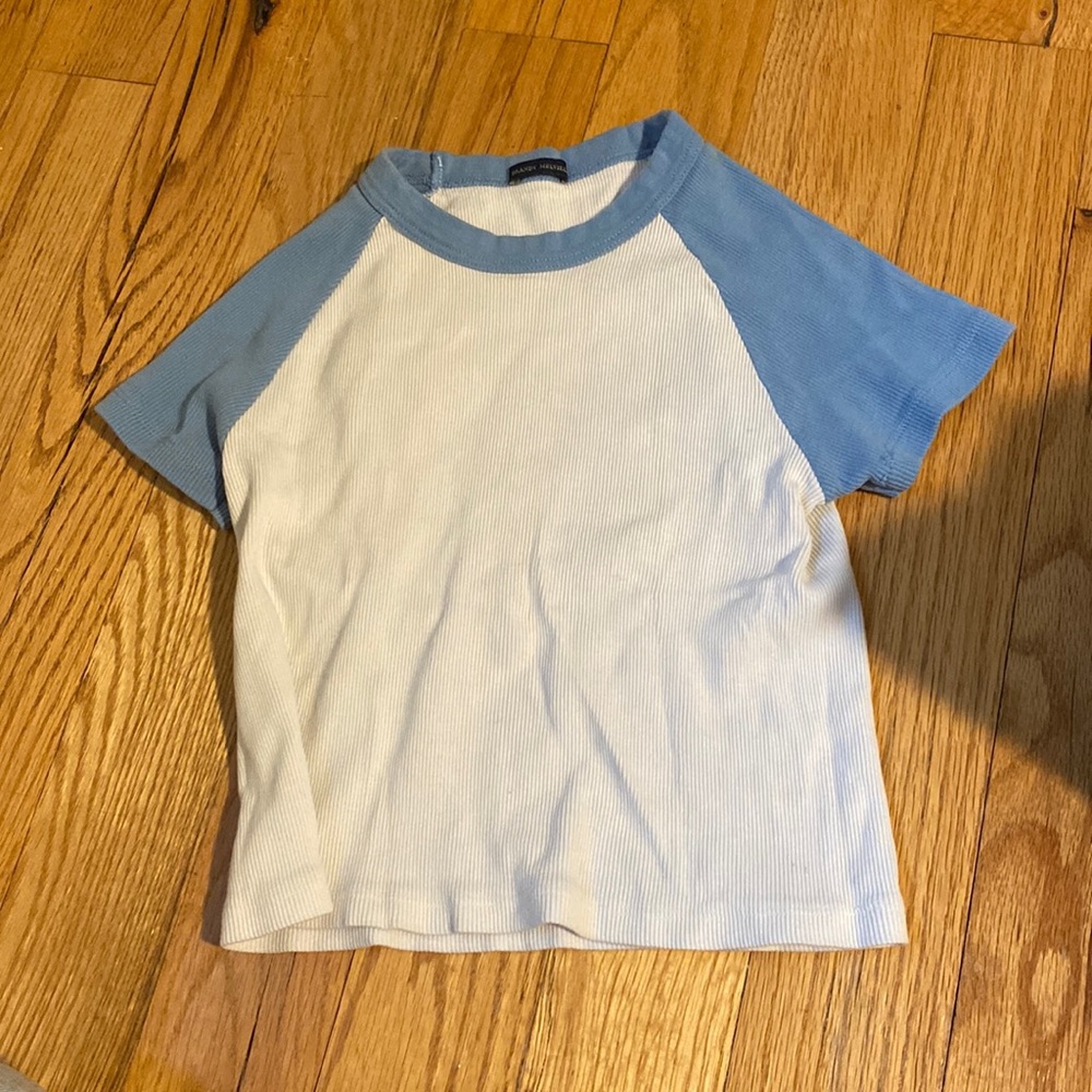 Brandy Melville white and blue top